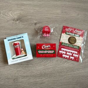 🆕 Raising Cane’s Holiday Ornament, Bar of Soap, Decoder Ring & Chattering Teeth